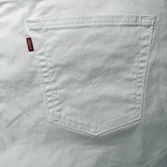 NWT LEVI’S 511 Slim Shorts White Denim Raw Hem Roll Up Casual Summer Jean Shorts - Picture 11 of 15